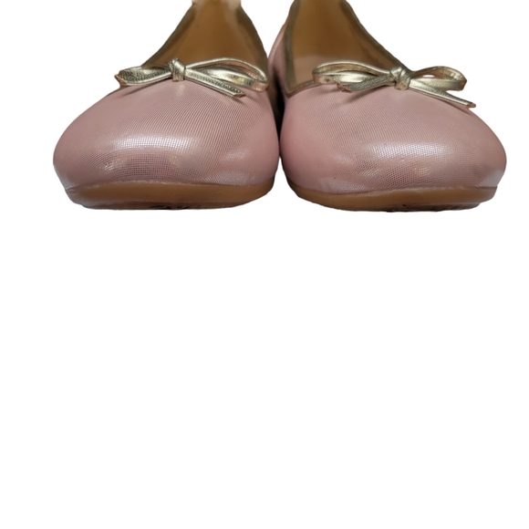 Perla Soft Pink Floral Perforated Ballerina Flats - Picture 4 of 11